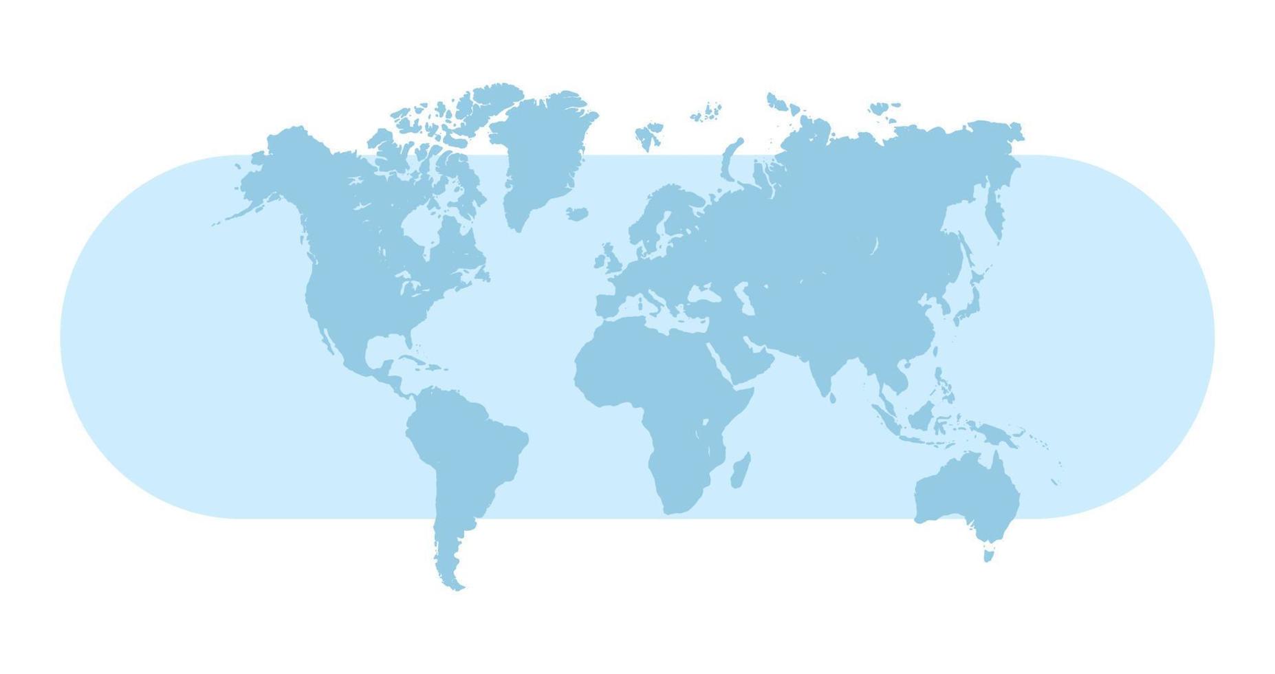 planeta tierra y mapa del mundo ilustración vectorial plana. vector