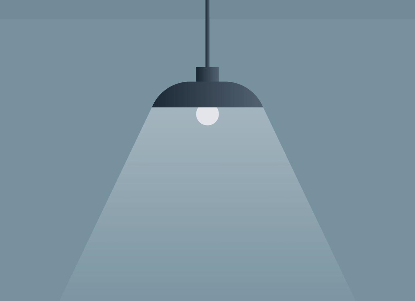 Modern interior design home lamp and simple chandelier flat vector illustration.