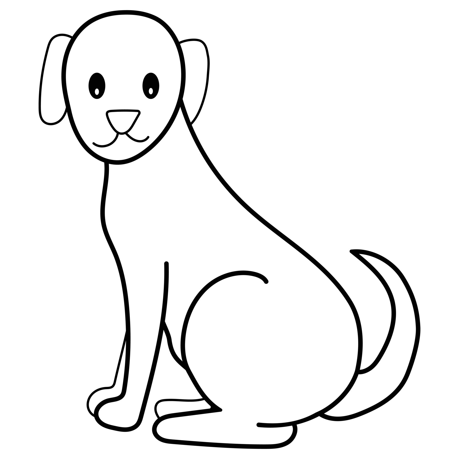 Kids Coloring Pages, Cute Dog Character Vector illustration EPS ...