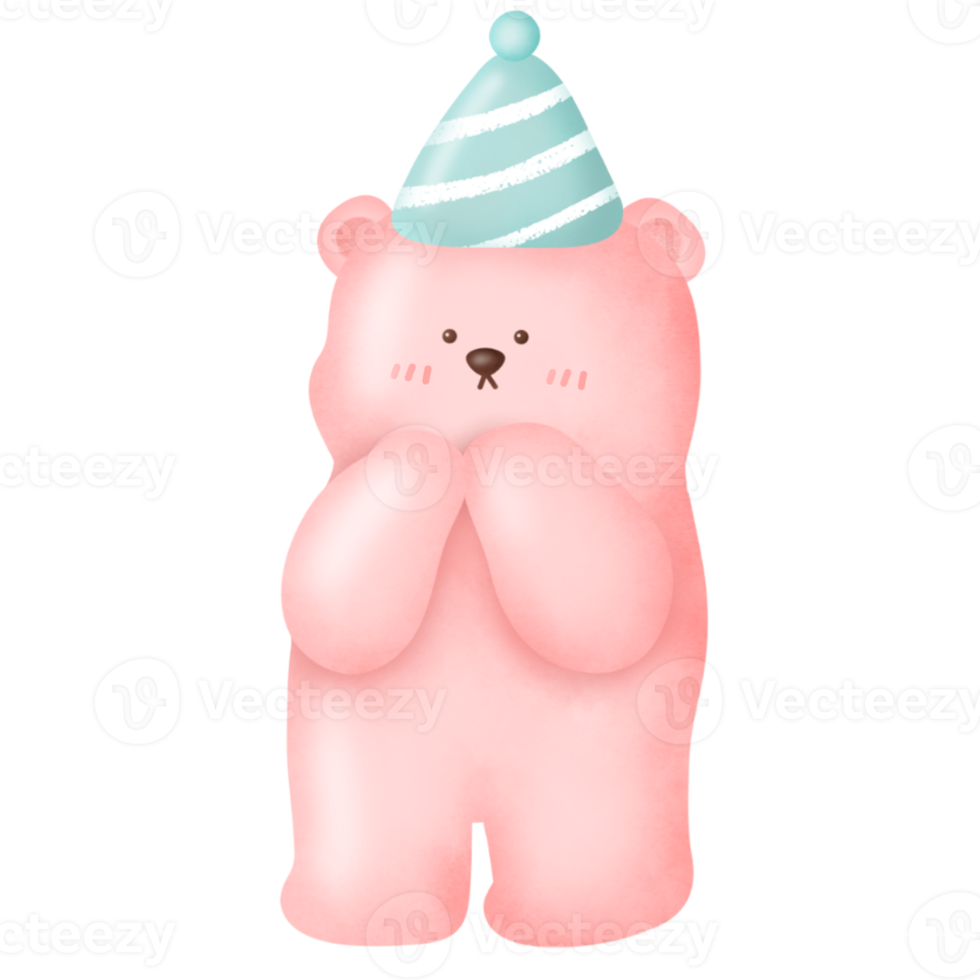 Cute pink bear . png