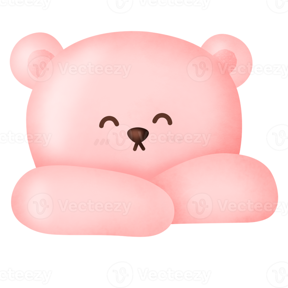 Cute pink bear . png