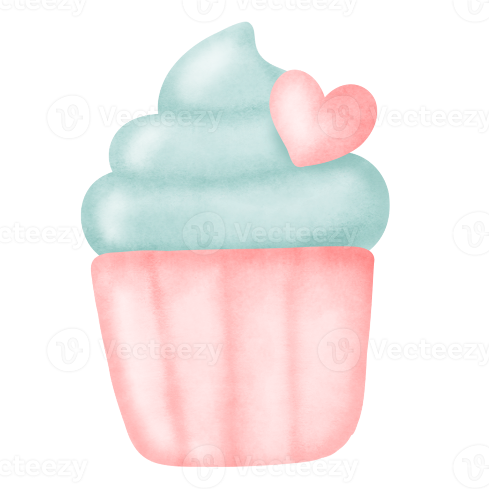 Watercolor cute cake, png