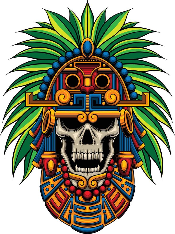 Aztec warrior illustration with premium quality stock vector