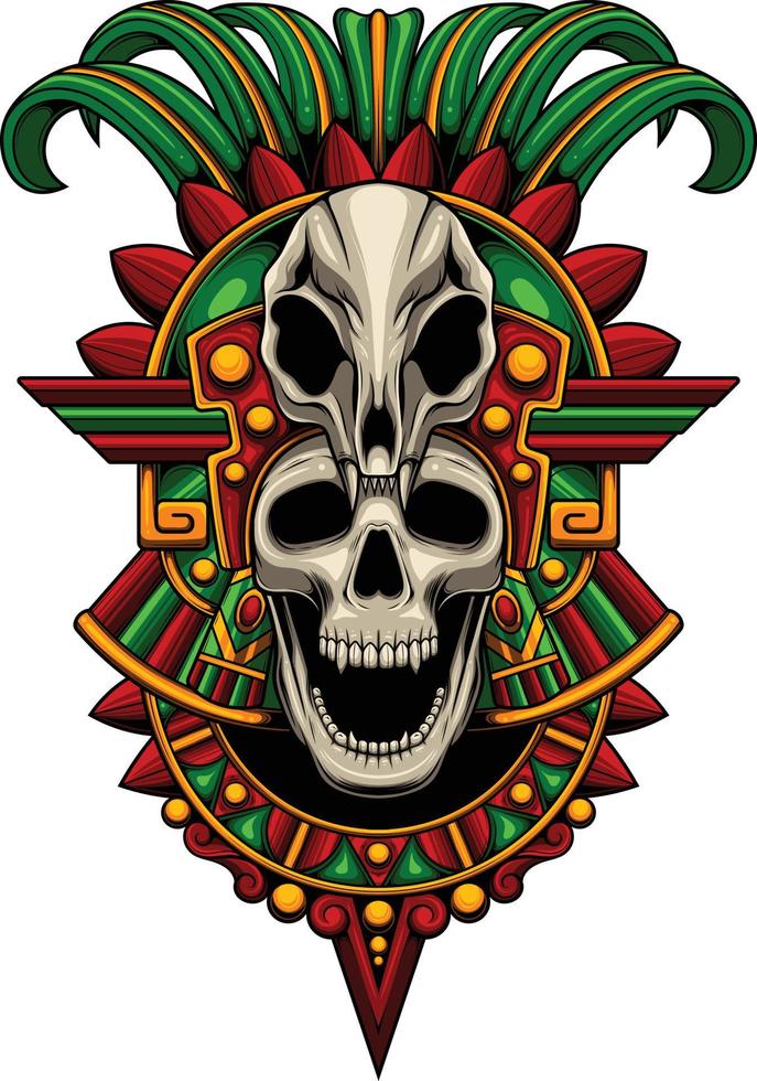 Aztec warrior illustration with premium quality stock vector