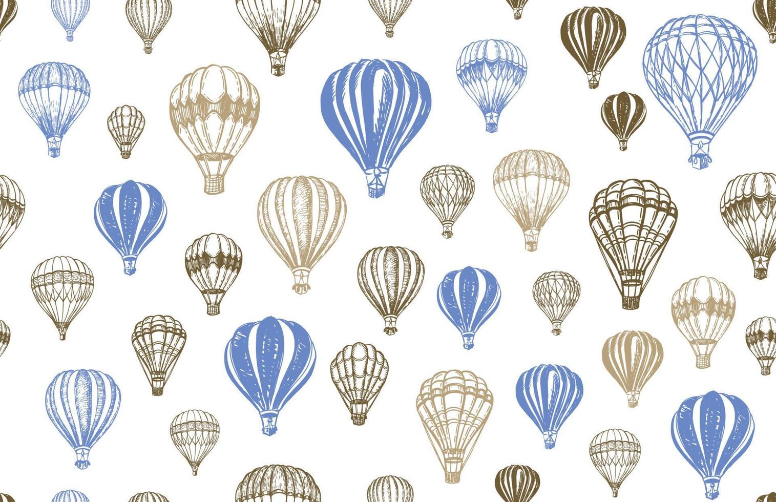 Hot air balloons flying. vector