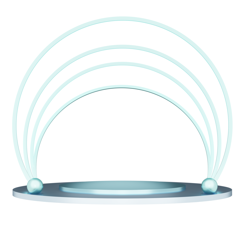 podium ring stage pallet circle curved display curve 3D illustration png
