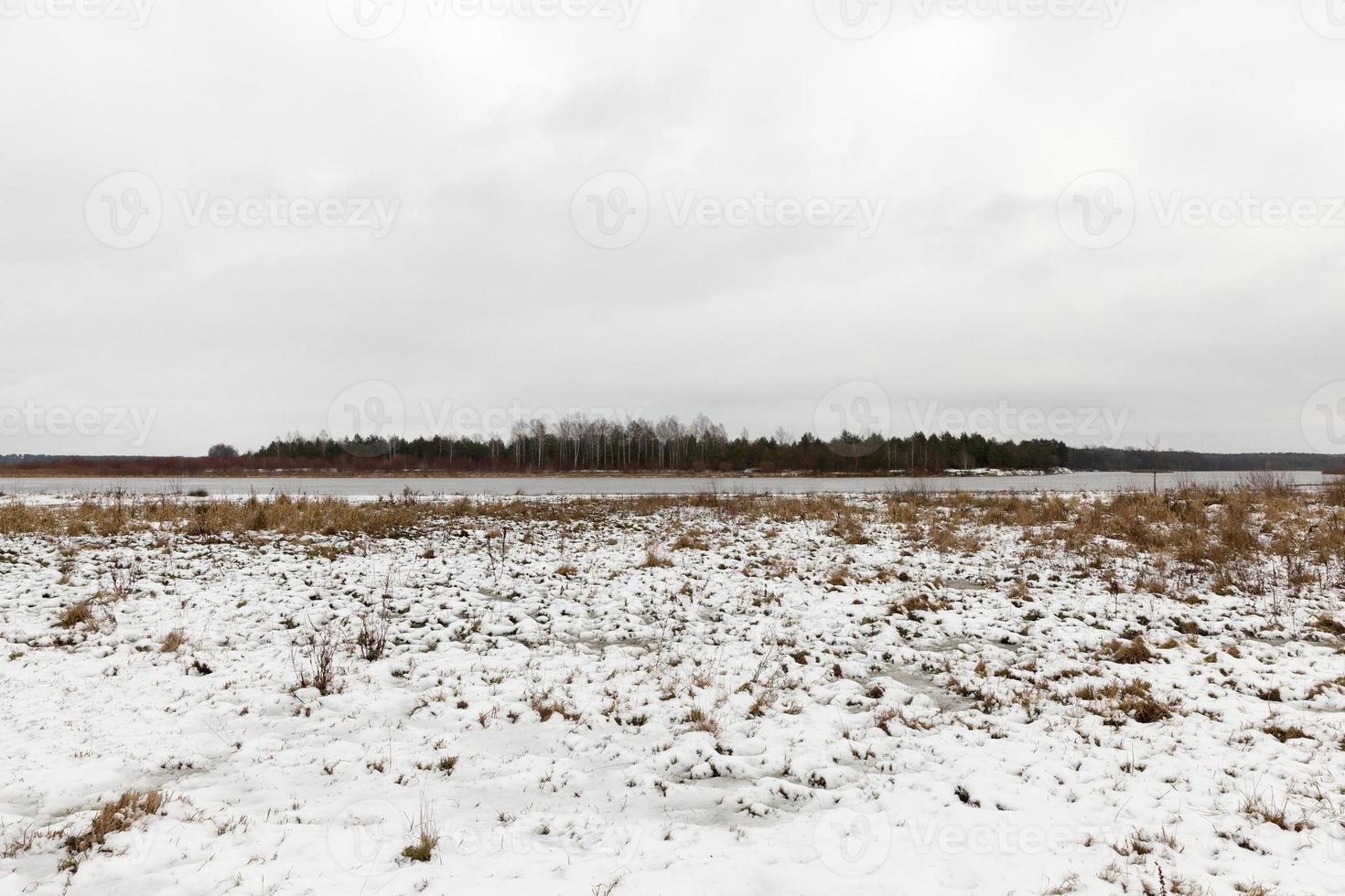 After snowfall field photo