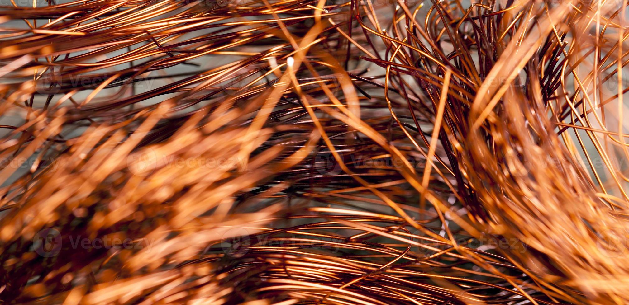 copper wire, close up photo