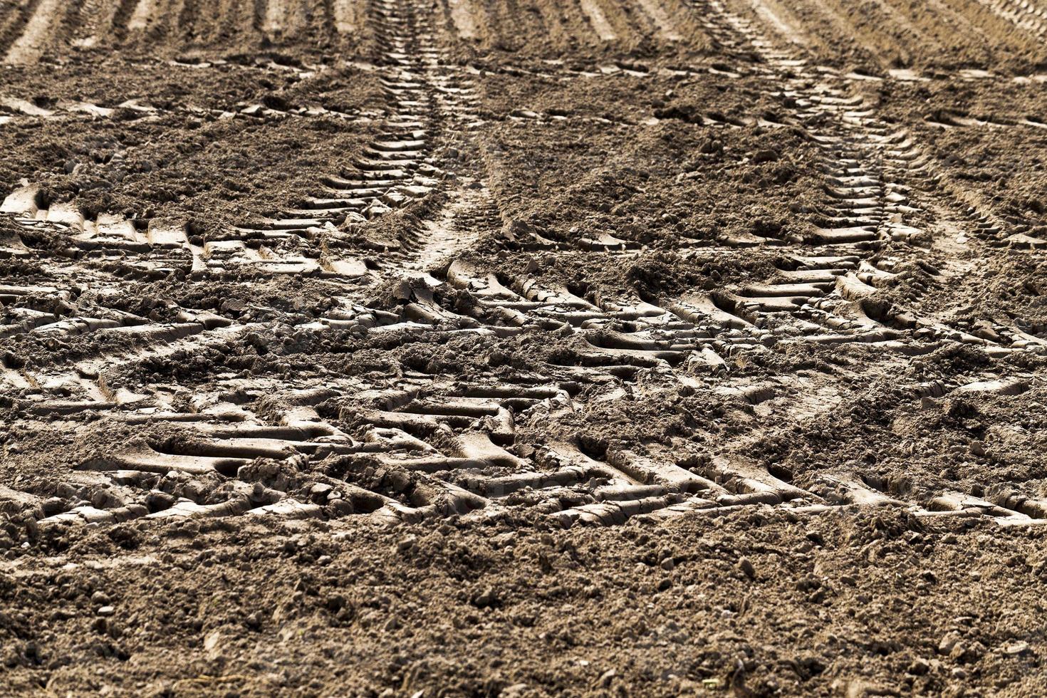 land plowed field photo