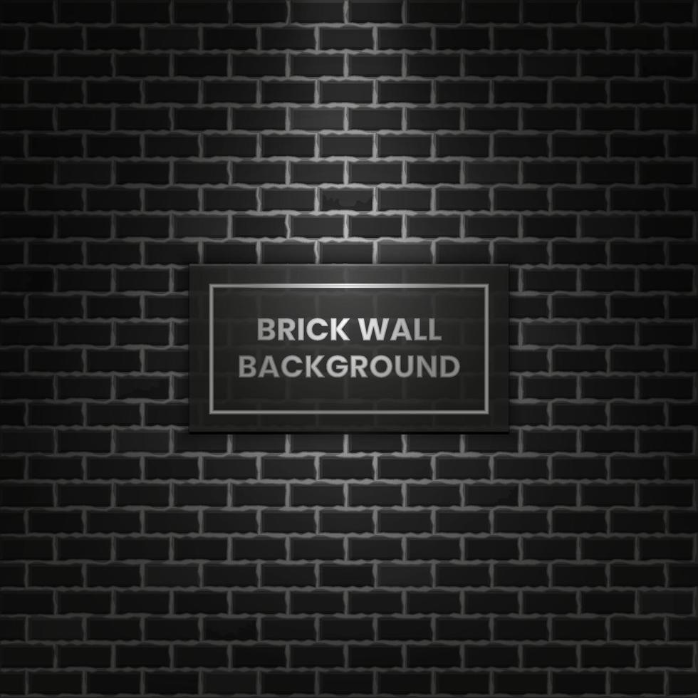 Beautiful realistic dark night gray block brick wall with ray of light pattern texture background. Black seamless vector backdrop illustration for continuous replicate.
