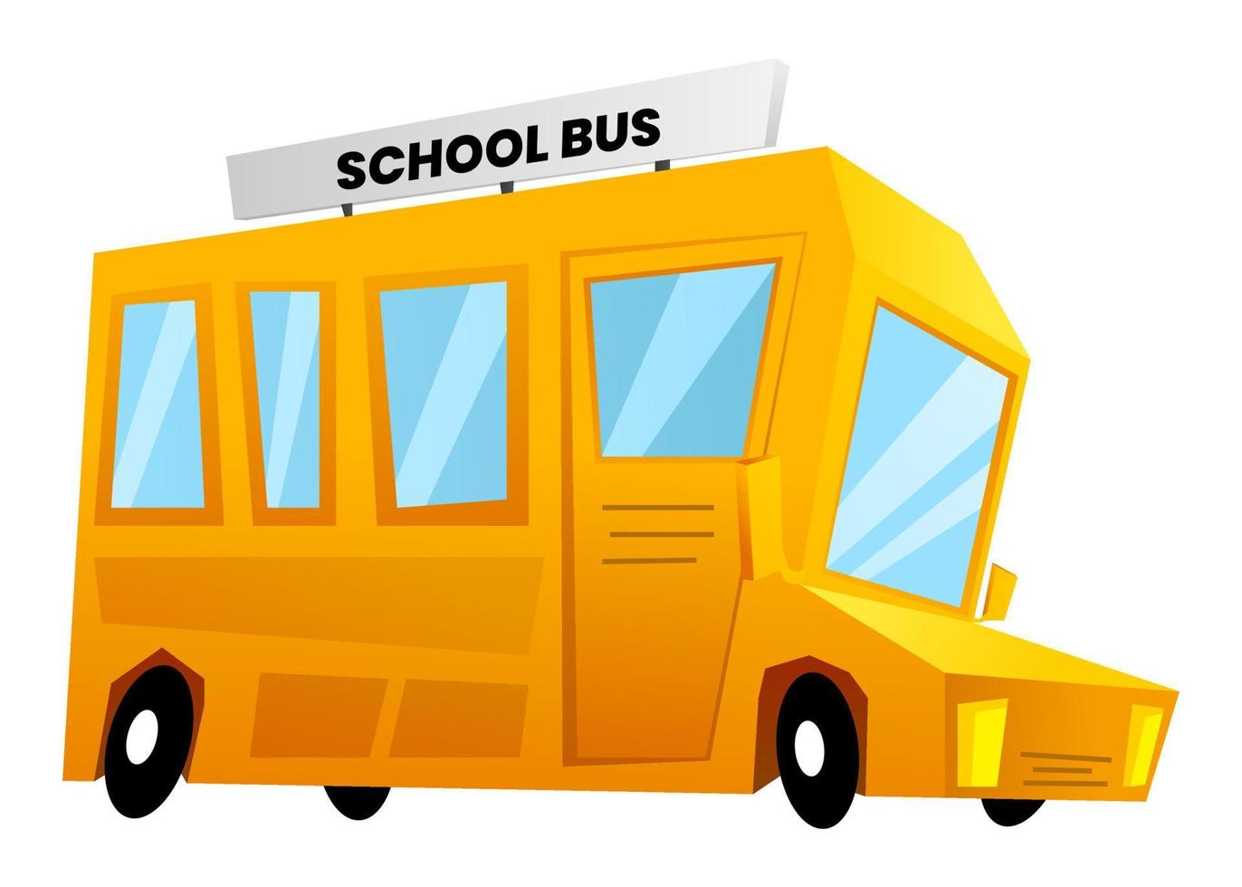 Yellow school bus classic transport. Side view on vehicle. Get education back to school.  White background. vector