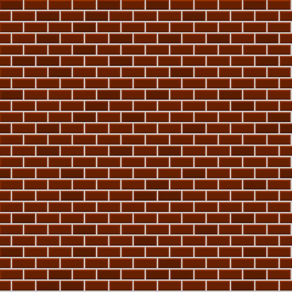 Simple flat brown block brick wall pattern texture background. Red seamless vector backdrop illustration for continuous replicate.