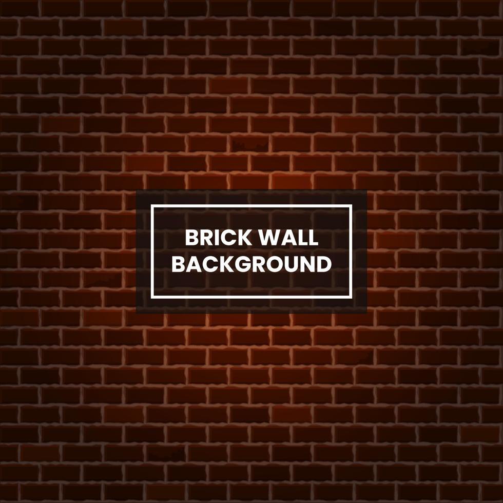 Beautiful realistic dark night brown block brick wall pattern texture background. Red seamless vector backdrop illustration for continuous replicate.