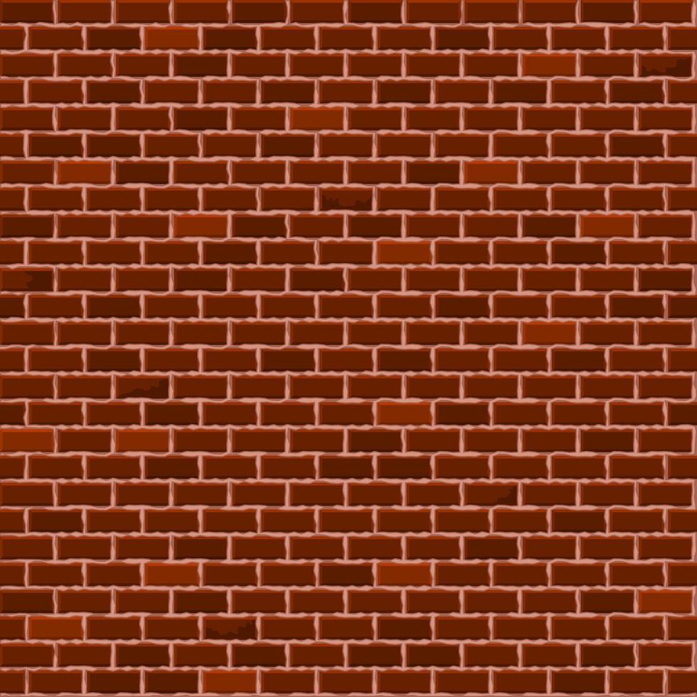 Beautiful brown block brick wall pattern texture background. Red seamless vector backdrop illustration for continuous replicate