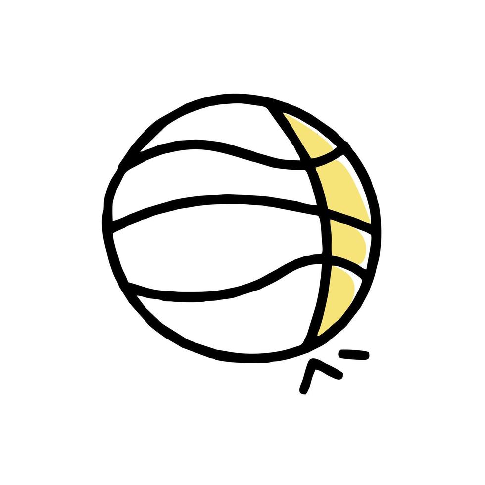 A clipart doodle basketball. Vector illustration in line style.