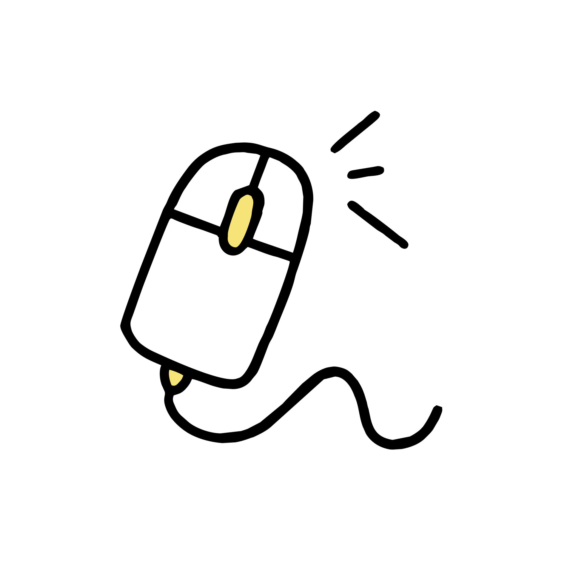 The clipart doodle computer mouse. Vector illustration in line style