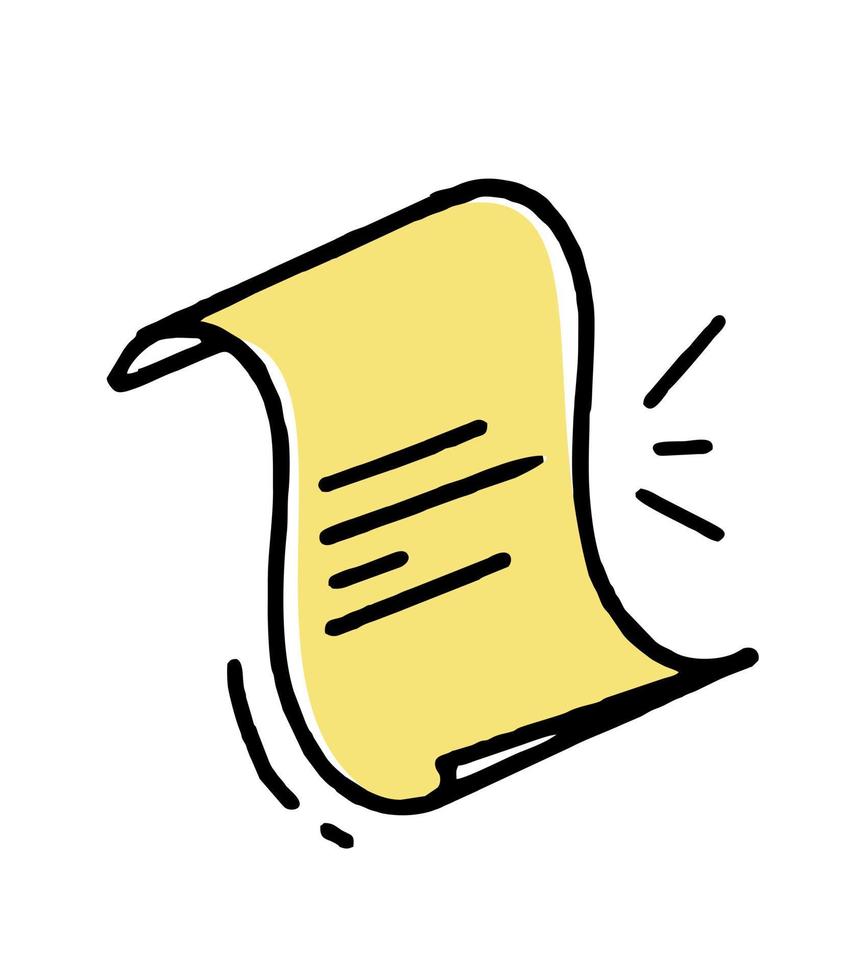 The clipart doodle scroll. Vector illustration in line style.