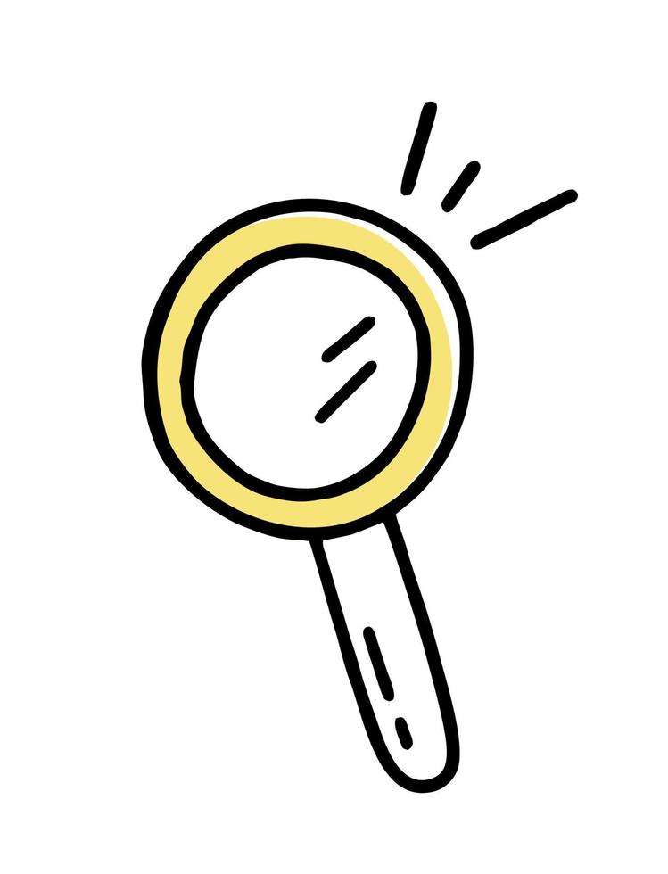 The clipart doodle magnifier. Vector illustration in line style.