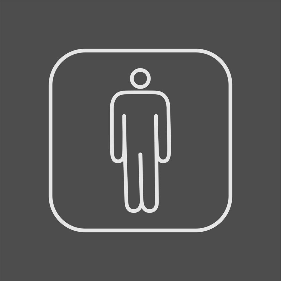 The navigation icon of the mens room. Wayfinding wc element. Vector illustration