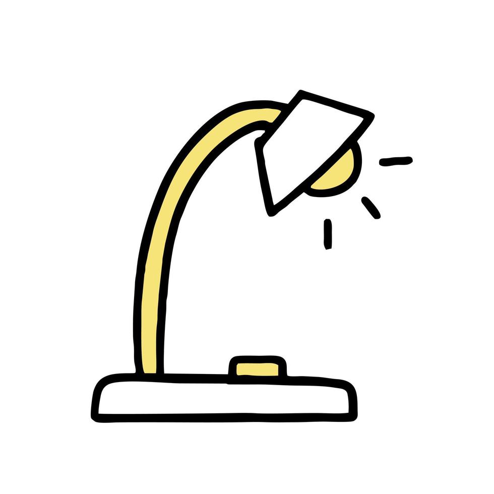 table lamp school clipart doodle. Vector illustration in line style.