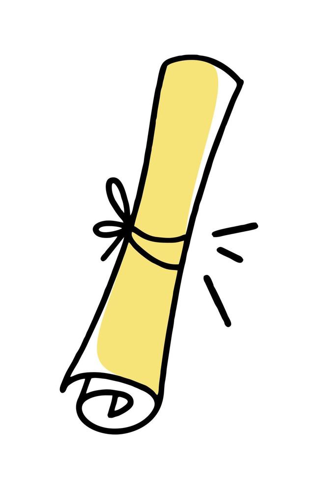 The clipart doodle scroll. Vector illustration in line style.