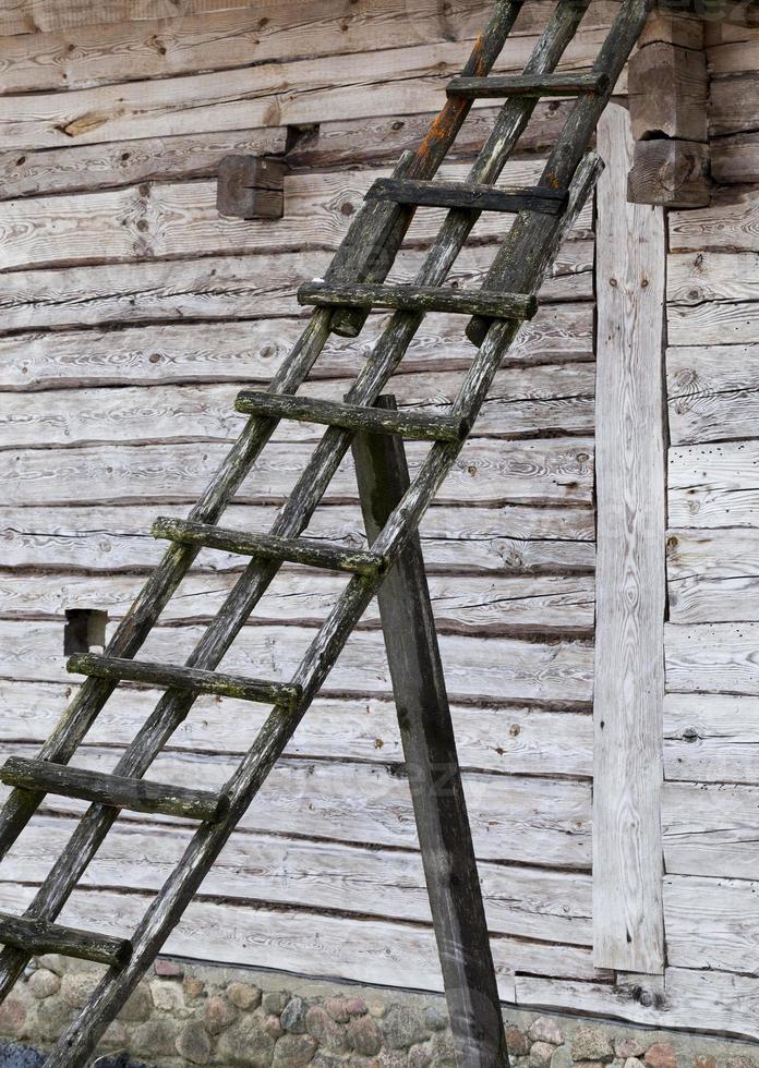 Old wooden staircase photo