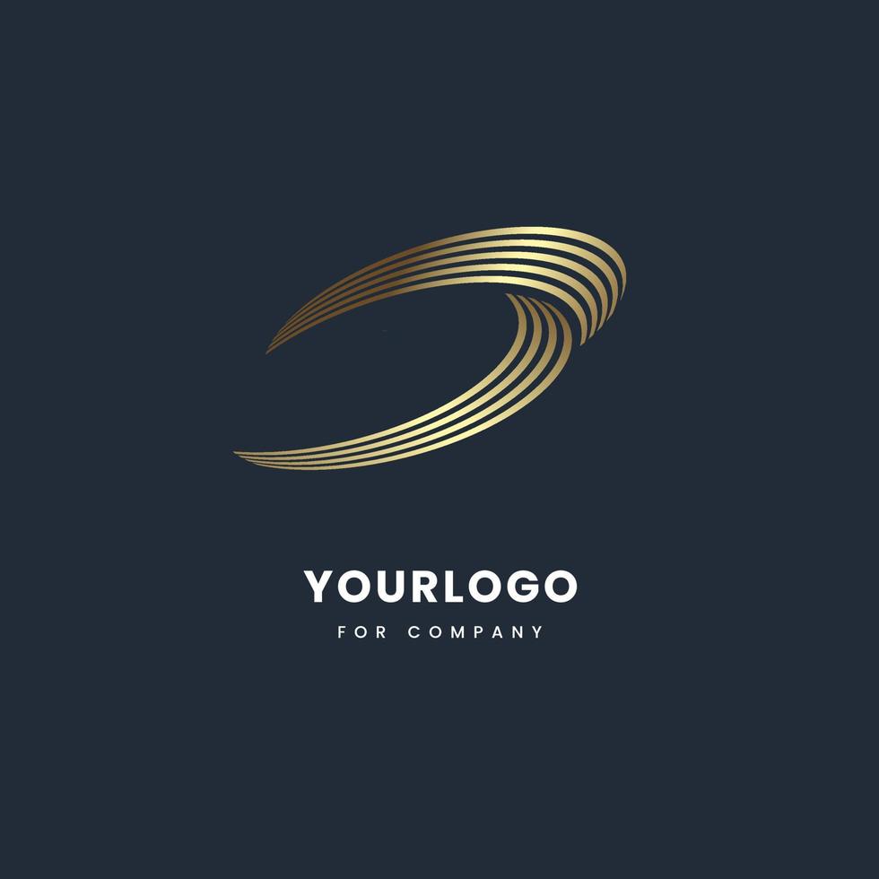 Golden Luxury Logo abstract shape design and vector template for Infinite Square  symbol Logotype concept icon design