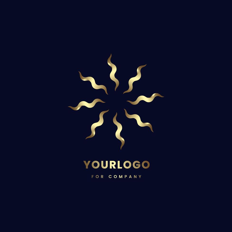 Golden Luxury Logo abstract shape design and vector template for Infinite Square  symbol Logotype concept icon design