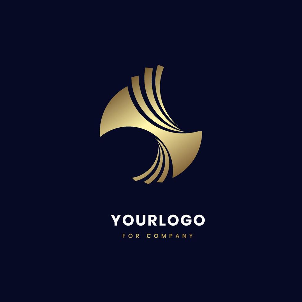 Golden Luxury Logo abstract shape design and vector template for Infinite Square  symbol Logotype concept icon design
