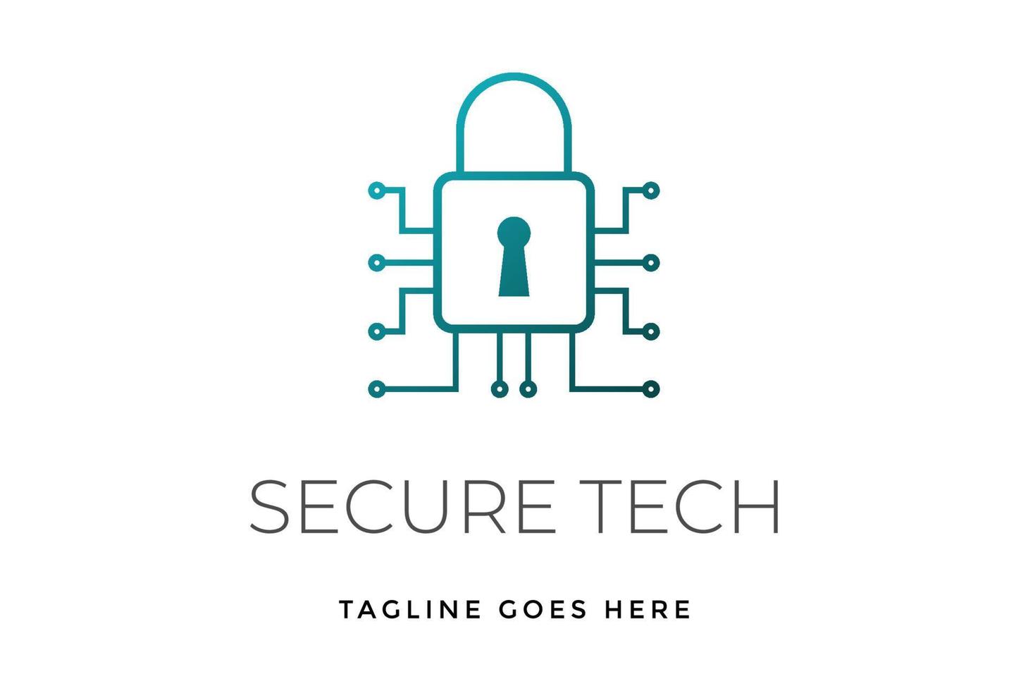 Modern Padlock with Electric Electronic Circuit for Secure Secret Protect Technology Logo Design Vector