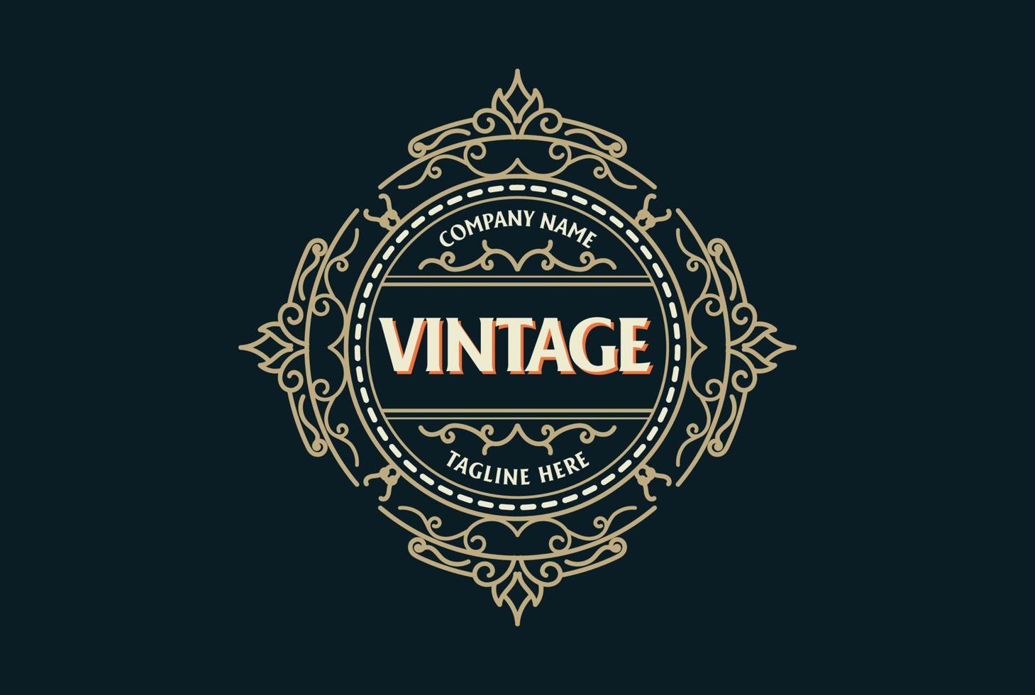 Circular Elegant Vintage Badge Label Logo design inspiration vector