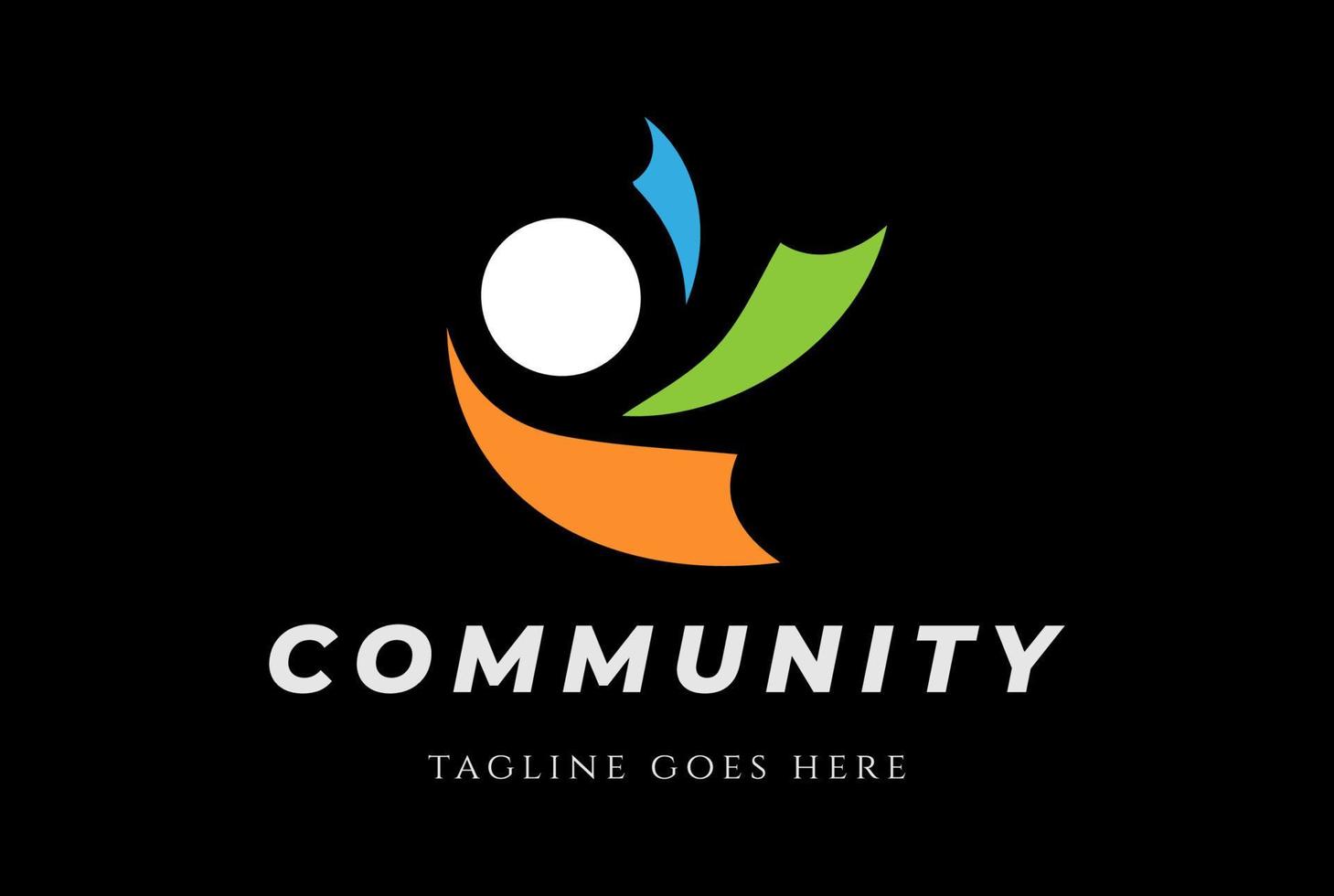 Simple Minimalist Human Star for Community Charity Unity or Foundation Logo Design vector
