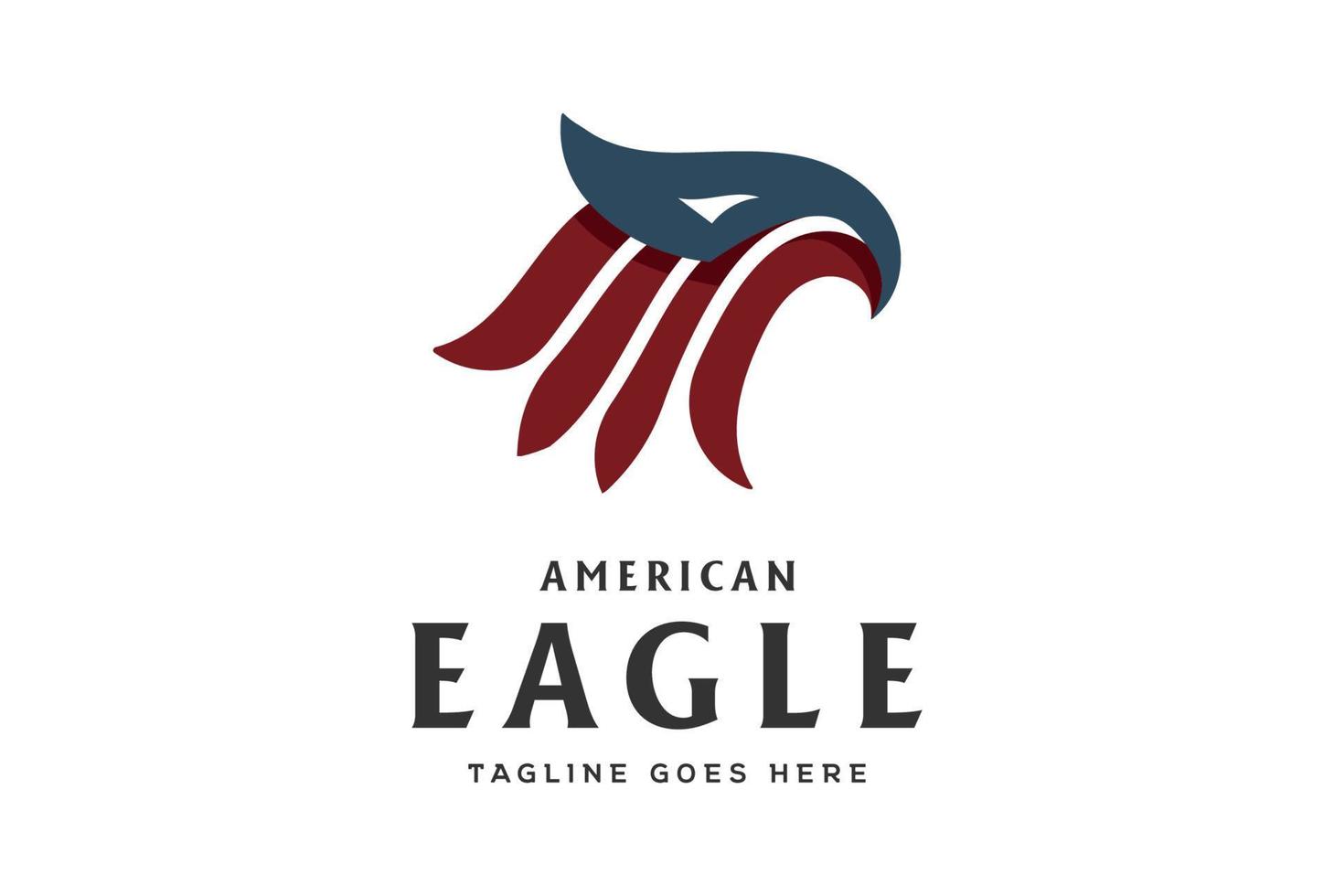 Simple Minimalist American Eagle Hawk Falcon Head Logo Design Vector