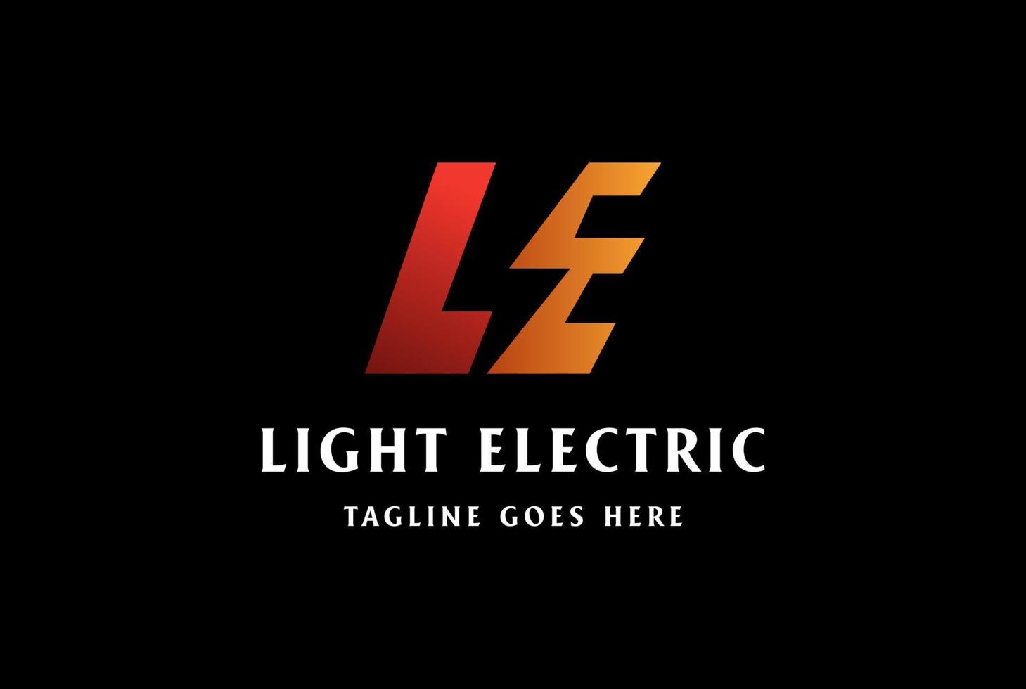 letra inicial le para vector de diseño de logotipo eléctrico eléctrico ligero