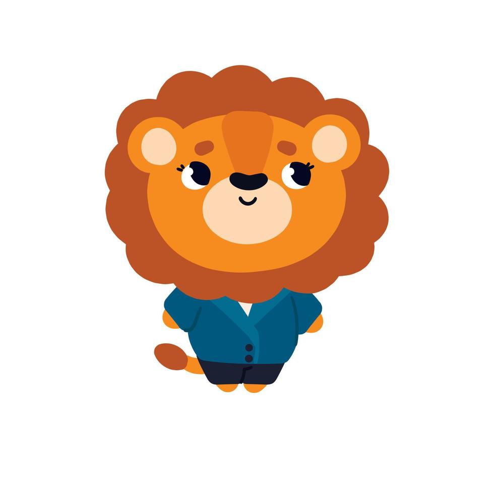 un león con traje de fondo blanco. imágenes prediseñadas vectoriales vector