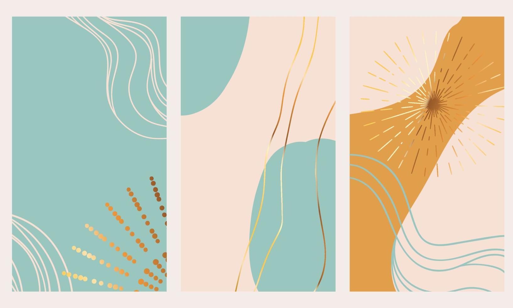 Vertical background for social media. A set of vector templates in boho style