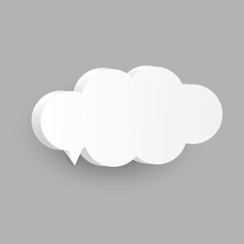 blank 3d speech bubbles, poster icon, and banner concept on gray background. vector