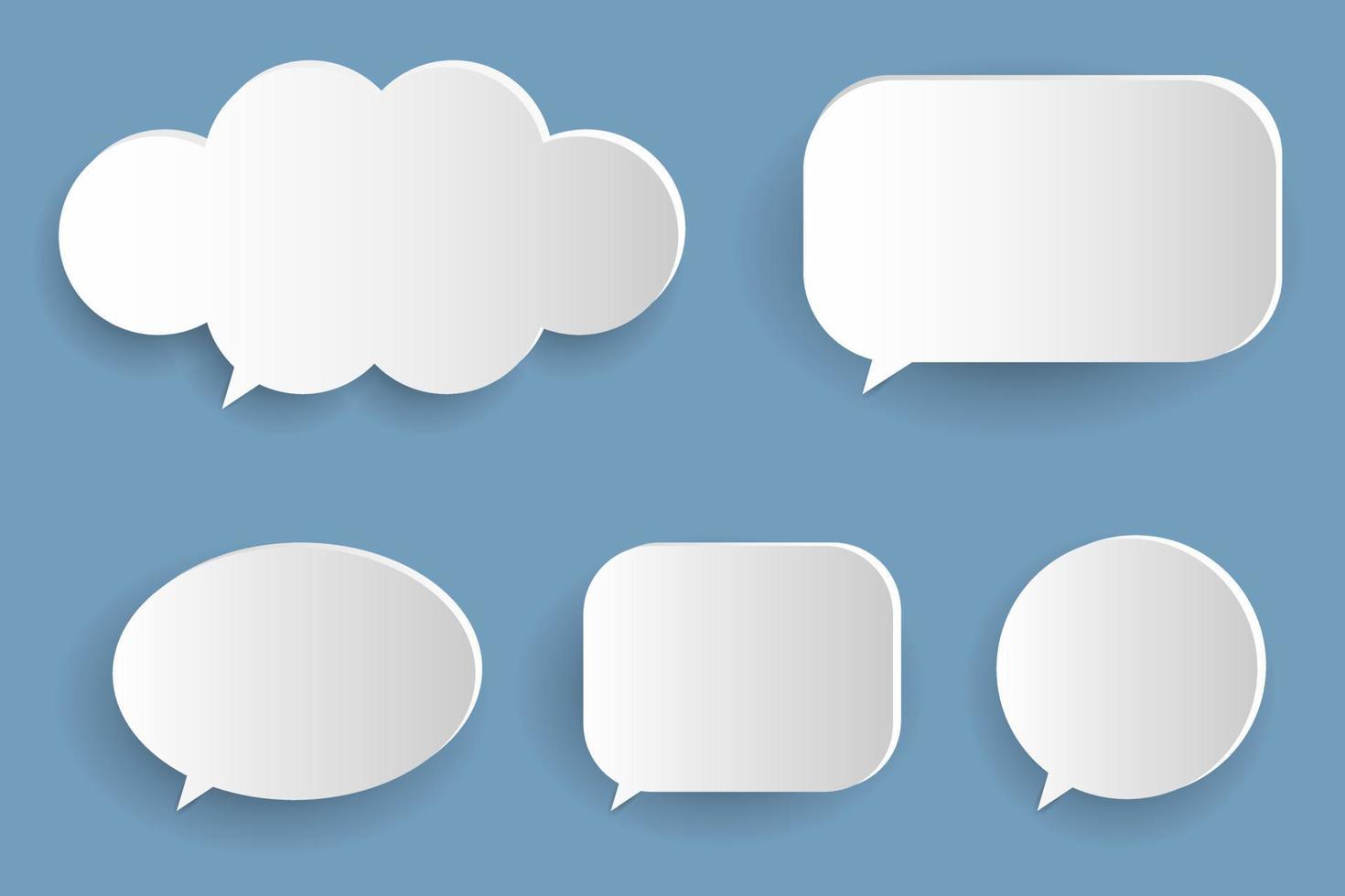 blank 3d speech bubbles, icon set poster and banner concept on soft blue background vector