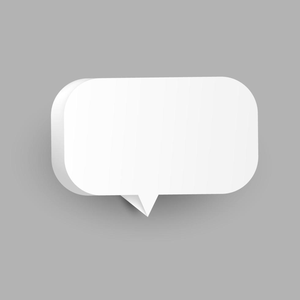 blank 3d speech bubbles, poster icon, and banner concept on gray background vector