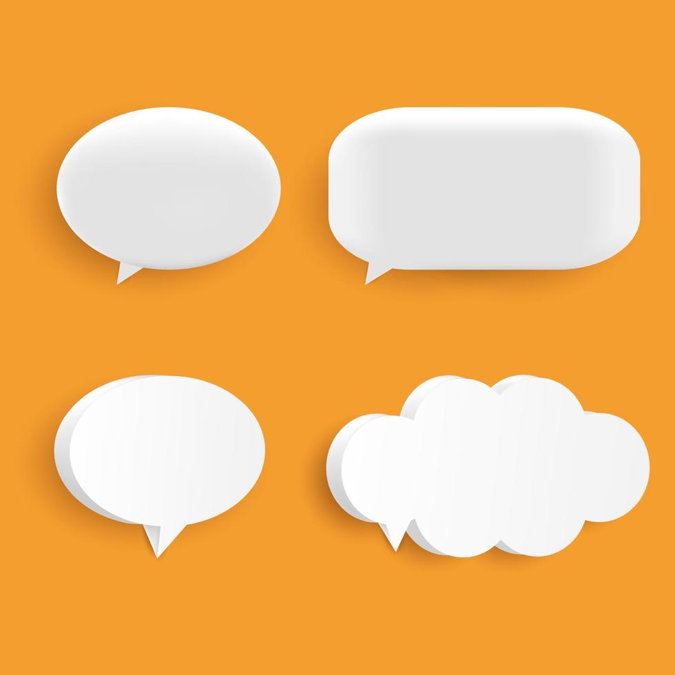 Set of empty white 3D speech bubbles. The concept of communication in social networks. preliminary illustration. vector