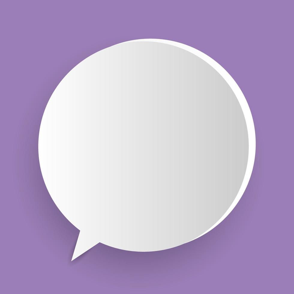 Vector empty paper speech bubble. Realistic 3D illustration. Template for your design.