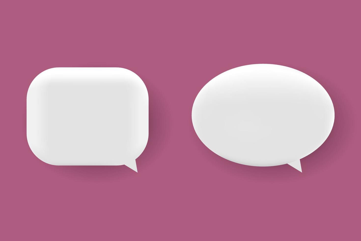 Set of empty white 3D speech bubbles. The concept of communication in social networks. preliminary illustration. vector