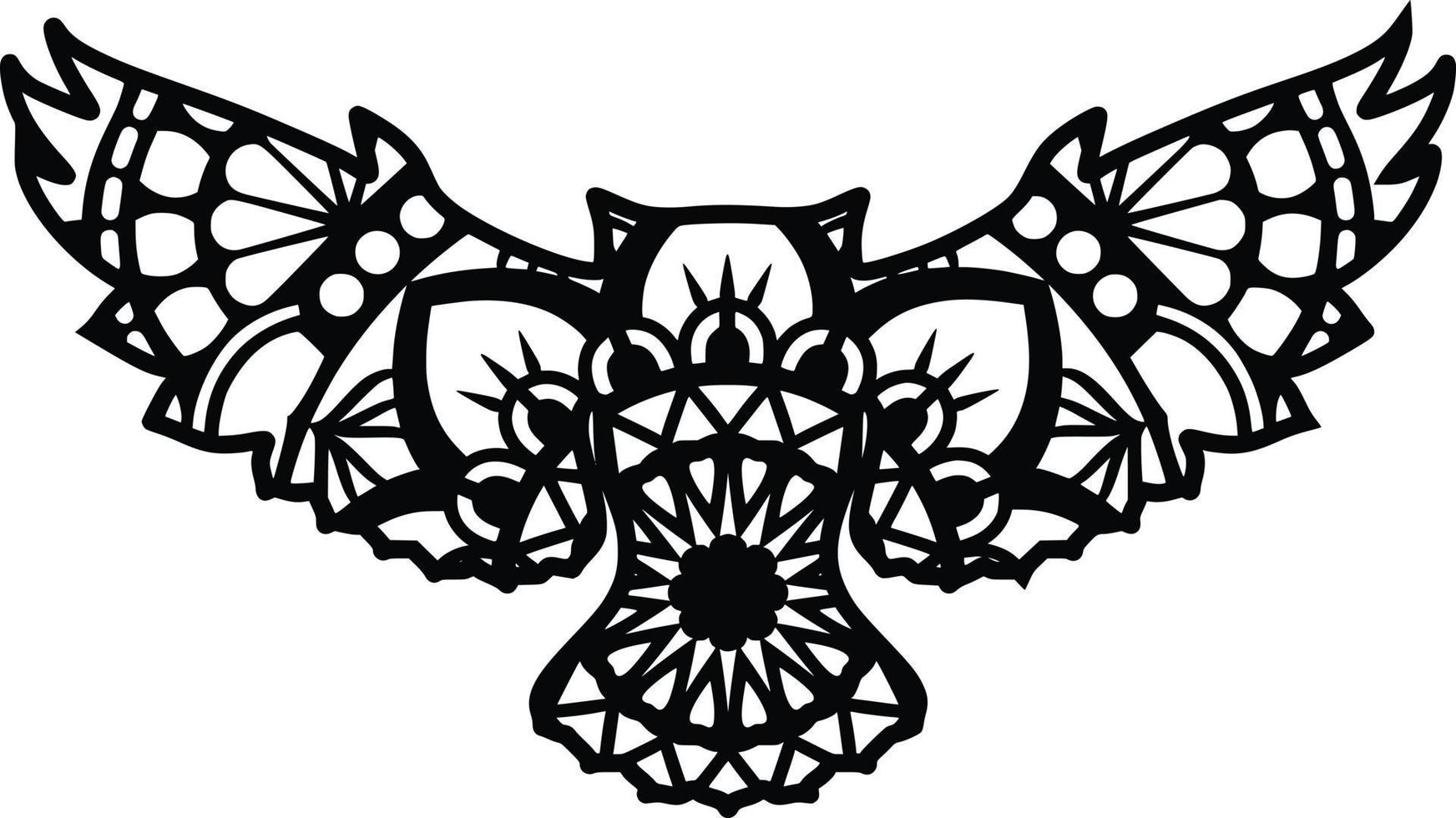 Bird Mandala Print Laser Cut file vector