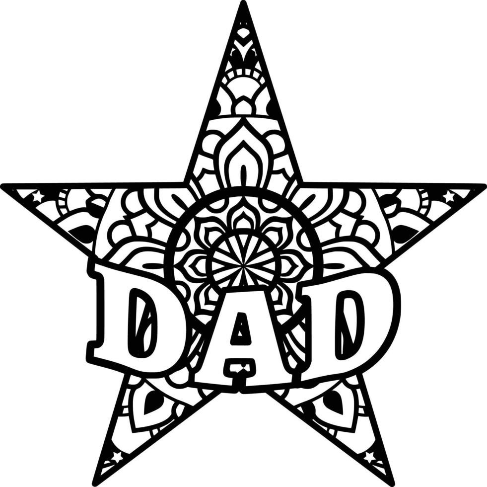 Dad Mandala Print Star vector