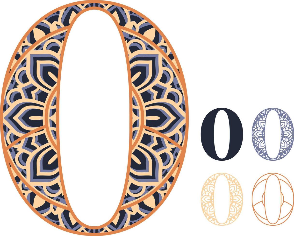 Numbers Mandala Print vector