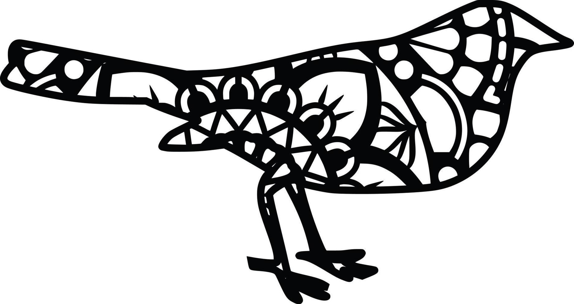 archivo de corte láser de impresión de mandala de pájaro vector