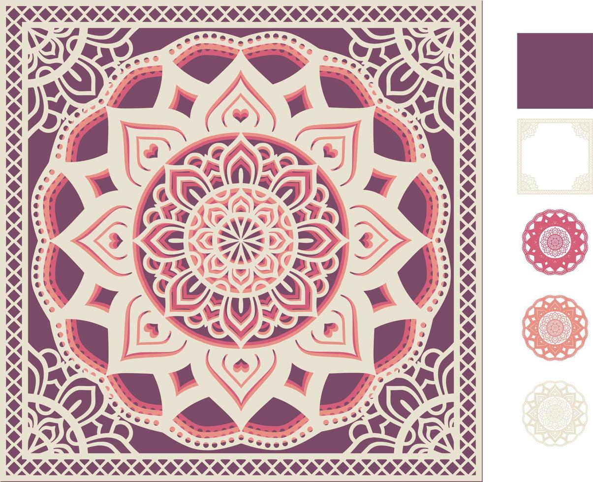 Mandala Print Background Laser Cut file vector