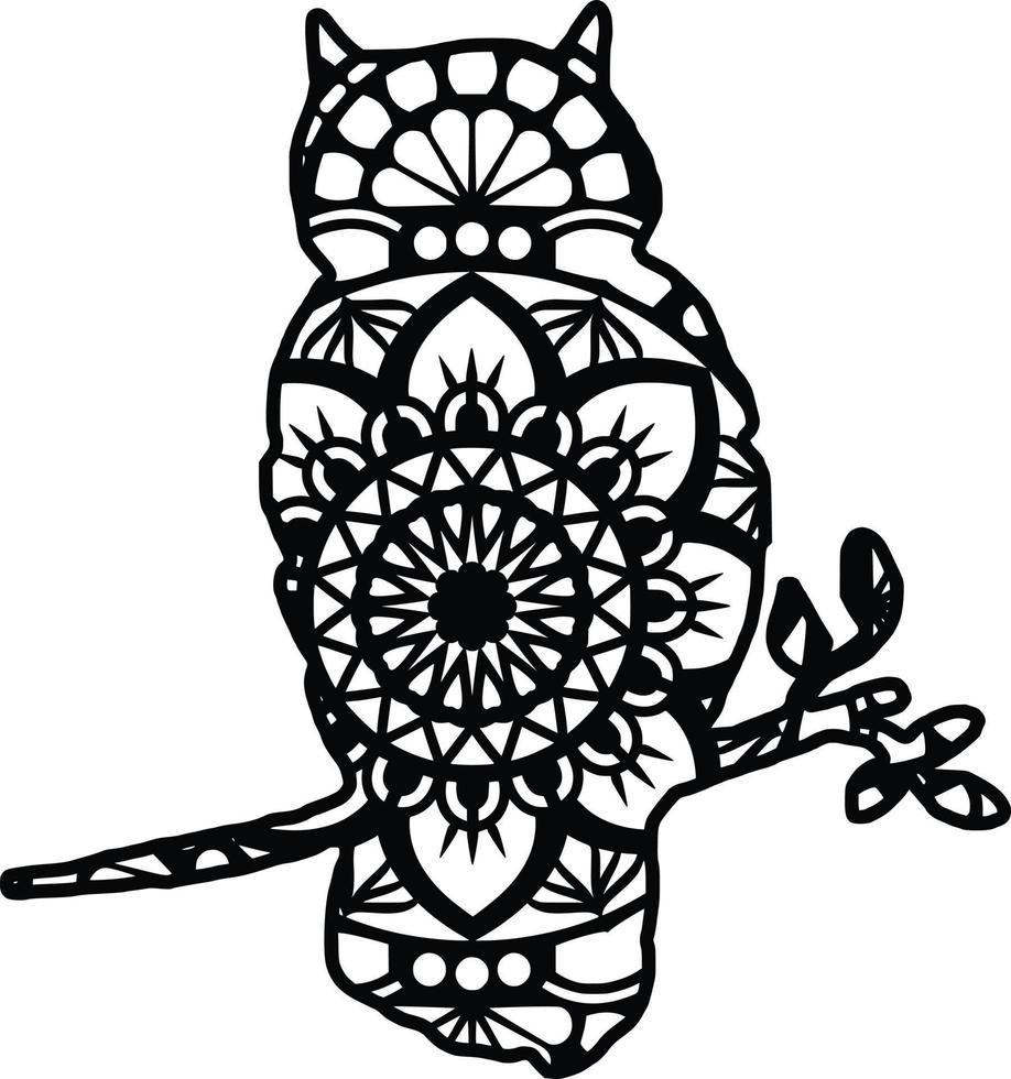 Bird Mandala Print Laser Cut file vector
