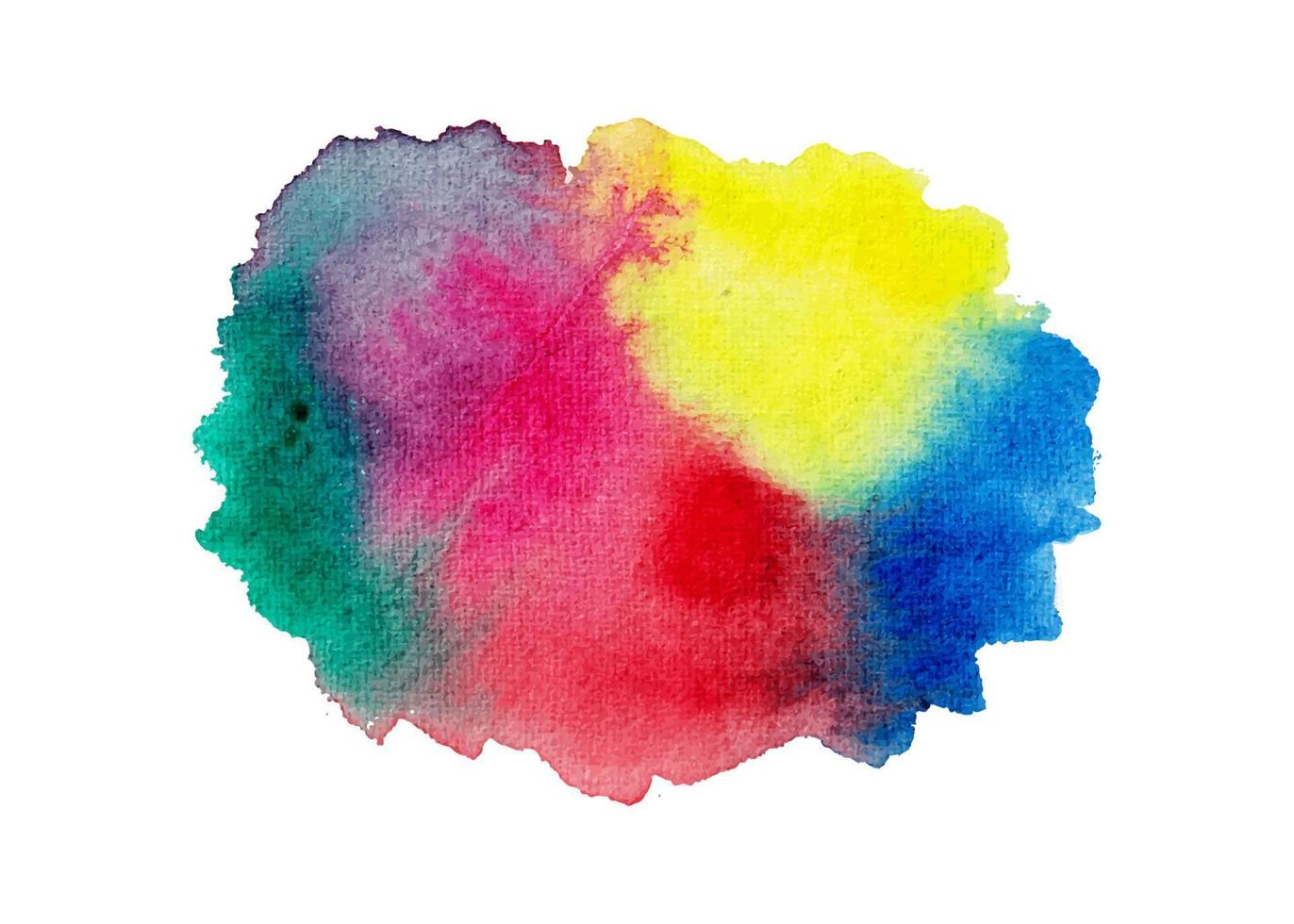 colorful Isolated watercolor splatter stain, Hand drew watercolor splash vector, Multicolored watercolor splash vector