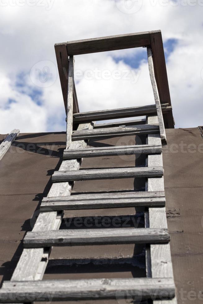 wooden old staircase photo